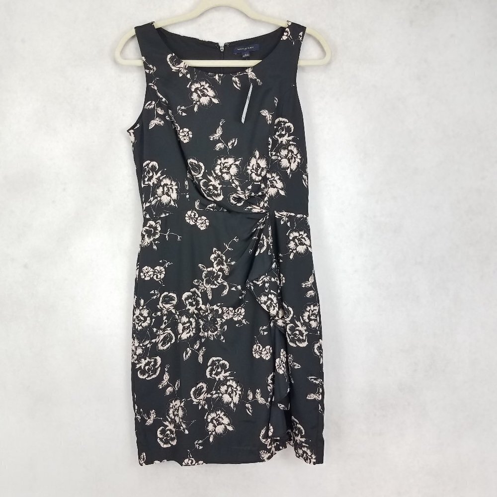 NEW Banana Republic Size 4 Floral Shift Dress in Black and Ivory Floral $110